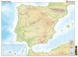 Mapa Mudo España Fisica N/E
